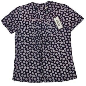 NEW Circus Citrus Navy Short Sleeve Blouse, Size US 8, New With Tags NWT
